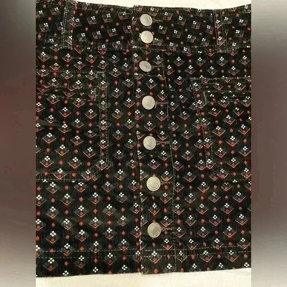 Free People Joani Patterned Corduroy Belt loops
buttons Mini Skirt Size 27 - Picture 6 of 12
